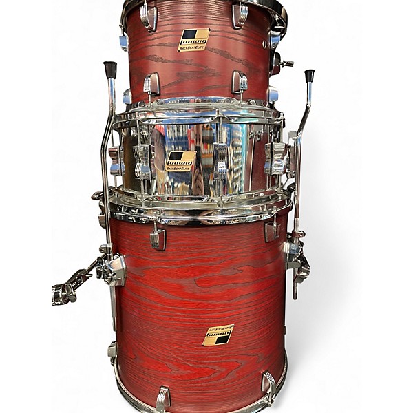 Used Ludwig 5 Piece BackBeat Elite 5-Piece Complete Drum Set With 22" Bass Drum Ruby Grain Drum Kit