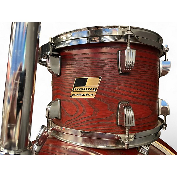 Used Ludwig 5 Piece BackBeat Elite 5-Piece Complete Drum Set With 22" Bass Drum Ruby Grain Drum Kit