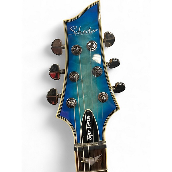 Used Schecter Guitar Research Omen Extreme 6 Blue Burst Solid Body Electric Guitar