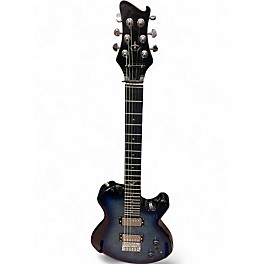 Used Journey Instruments OE990 Blue Ghost Flames Solid Body Electric Guitar