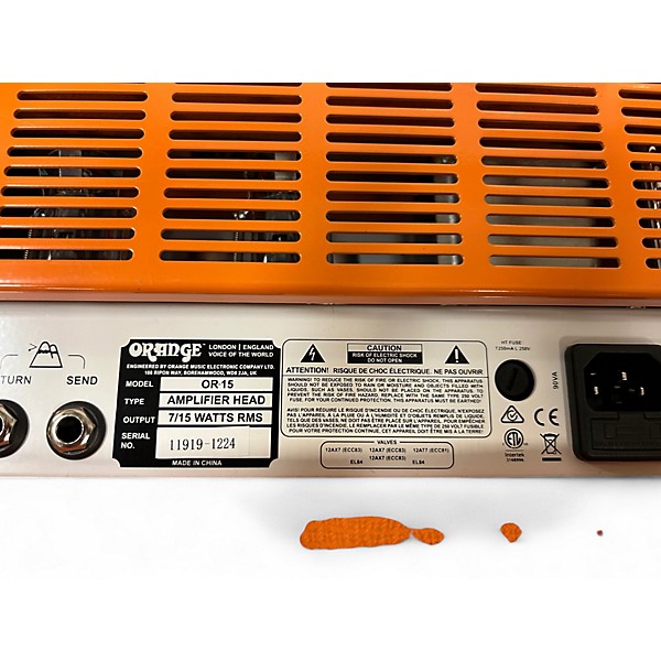Used Orange Amplifiers OR15H 15W Tube Guitar Amp Head