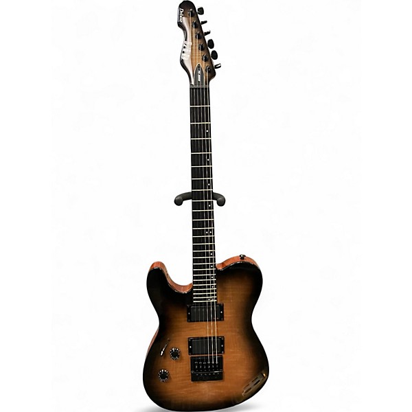 Used ESP LTD TE-1000 Evertune Left Handed Black Natural Burst Solid Body Electric Guitar