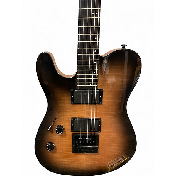 Used ESP LTD TE-1000 Evertune Left Handed Black Natural Burst Solid Body Electric Guitar