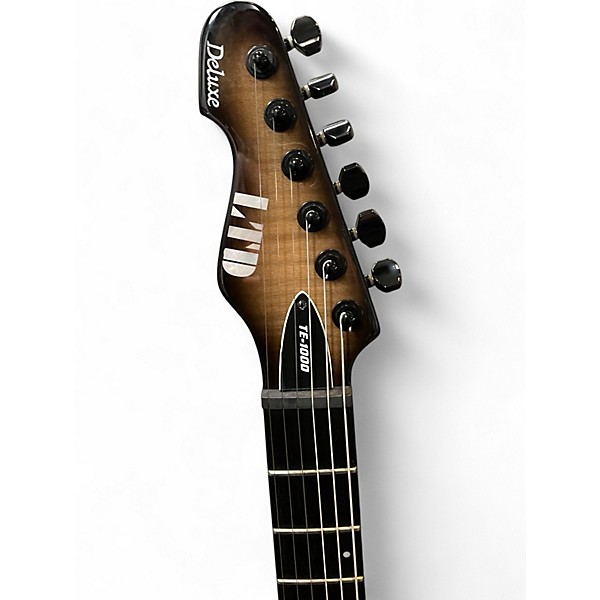 Used ESP LTD TE-1000 Evertune Left Handed Black Natural Burst Solid Body Electric Guitar