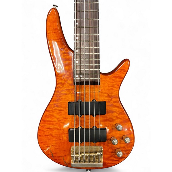 Used Carlo Robelli 6 STRING  FLAME MAPLE Electric Bass Guitar