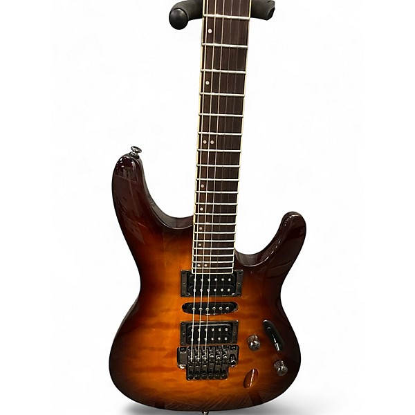 Used Ibanez S670QM ORANGE BURST Solid Body Electric Guitar