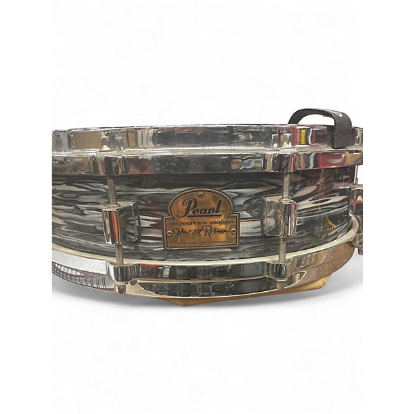 Used Pearl 14in signature snare john "jr" robinson black marble  Drum