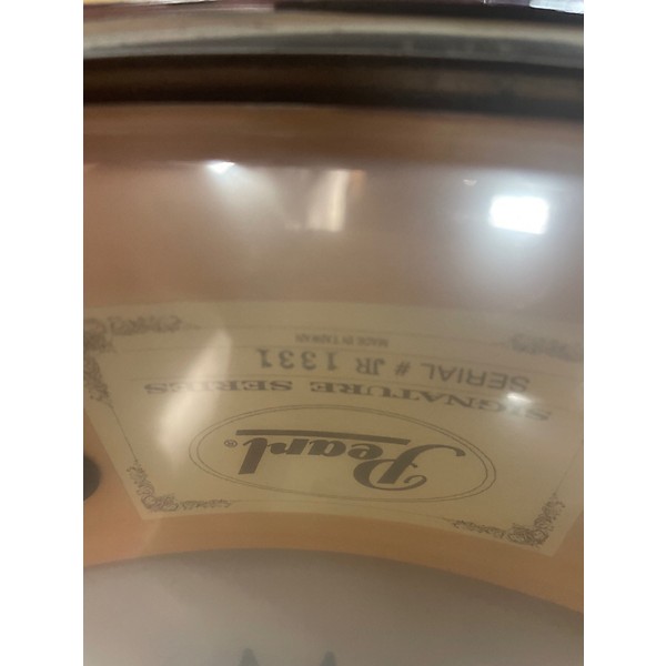 Used Pearl 14in signature snare john "jr" robinson black marble  Drum
