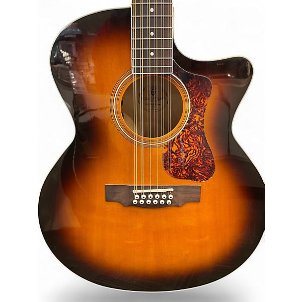 Used Guild F2512CE 2 Color Sunburst 12 String Acoustic Electric Guitar