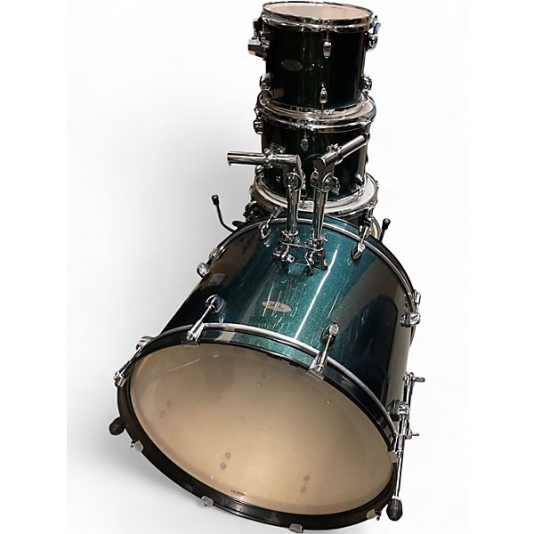Used SPL 5 Piece Unity II Dark Green Sparkle Drum Kit