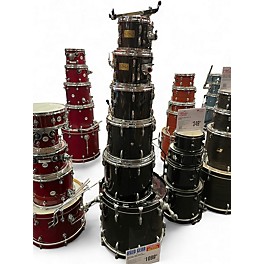 Used Pearl 5 Piece Masters Studio Burch Shell Black Drum Kit