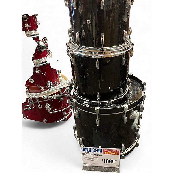 Used Pearl 5 Piece Masters Studio Burch Shell Black Drum Kit