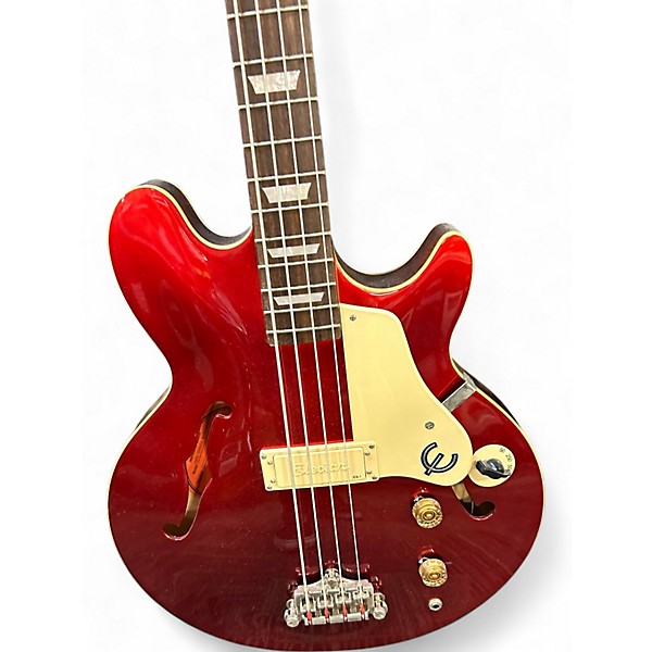 Used 2022 Epiphone Jack Casady Signature RED Electric Bass Guitar