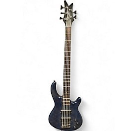 Used Dean Edge 5 String EMG Blue Electric Bass Guitar