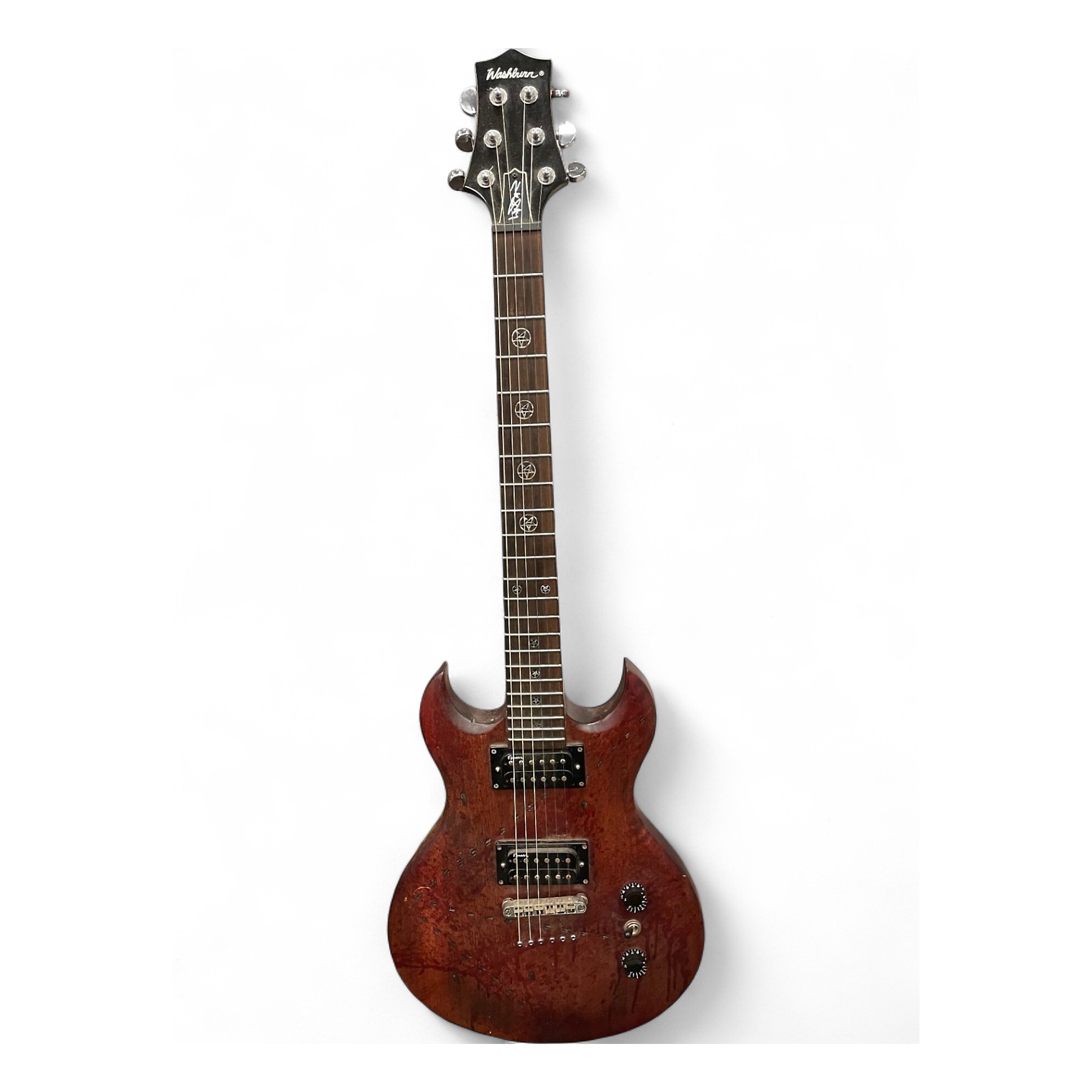 Used Washburn SI60 Anthrax Soctt Ian Murder Weapon blood splatter