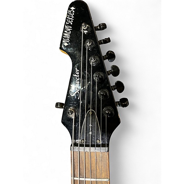 Used Schecter Guitar Research A-7 Diamond Series Black Solid Body Electric Guitar