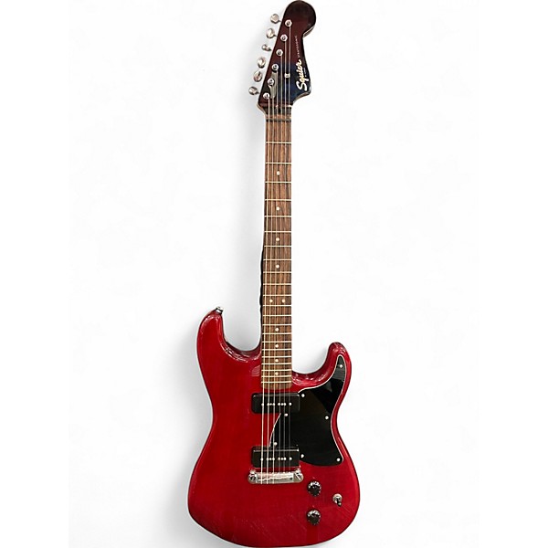 Used Squier Paranormal Strat-O-Sonic Crimson Red Transparent