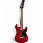 Used Squier Paranormal Strat-O-Sonic Crimson Red Transparent Solid Body Electric Guitar