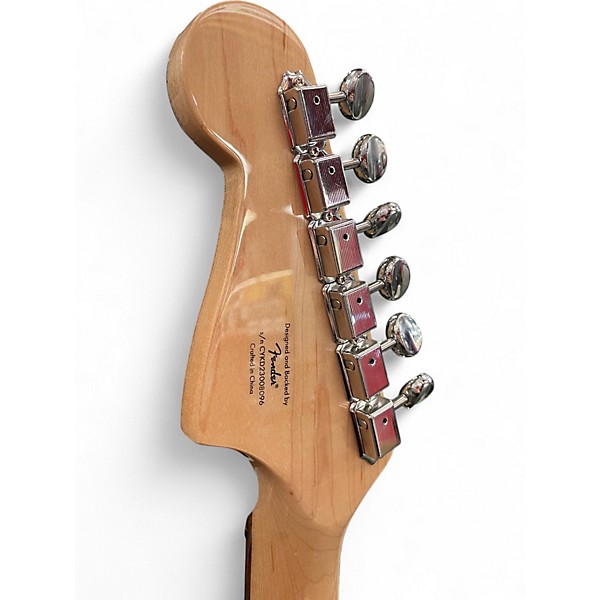 Used Squier Paranormal Strat-O-Sonic Crimson Red Transparent Solid Body Electric Guitar