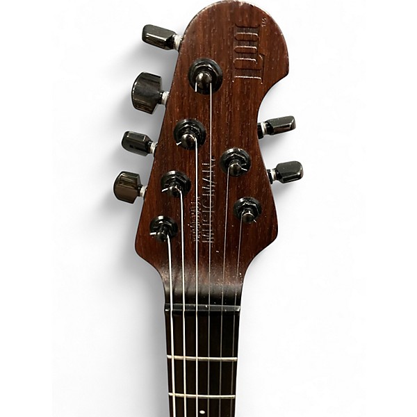 Used 2022 Ernie Ball Music Man LUKE III BFR BALL FAMILY RESERVE WOODY TRANS AMBER BURL Solid Body Electric Guitar