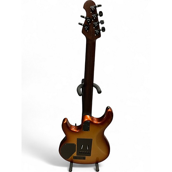 Used 2022 Ernie Ball Music Man LUKE III BFR BALL FAMILY RESERVE WOODY TRANS AMBER BURL Solid Body Electric Guitar