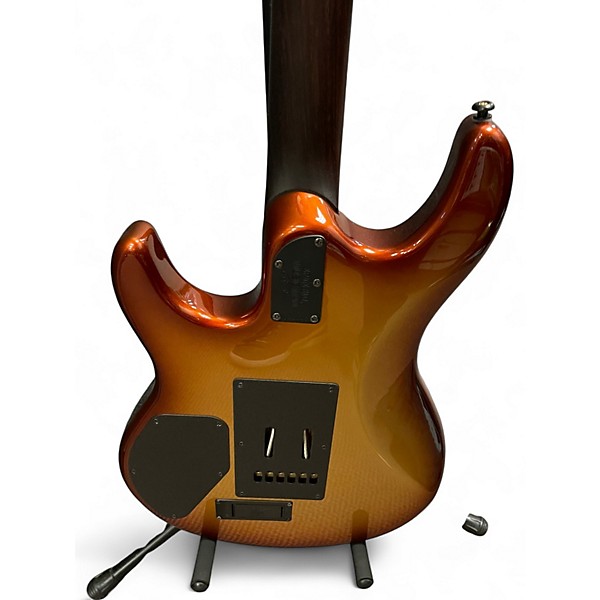 Used 2022 Ernie Ball Music Man LUKE III BFR BALL FAMILY RESERVE WOODY TRANS AMBER BURL Solid Body Electric Guitar