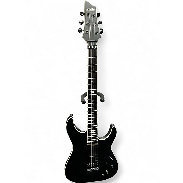 Used Schecter Guitar Research C1 SLS ELITE EVIL TWIN Black Solid Body Electric Guitar