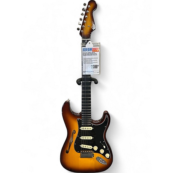 Used 2023 Fender Limited Edition Suona Stratocaster Thinline Violin Burst Hollow Body Electric Guitar