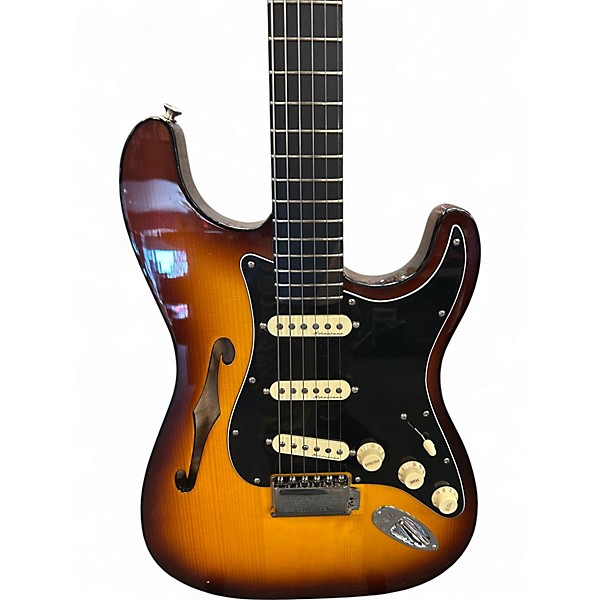 Used 2023 Fender Limited Edition Suona Stratocaster Thinline Violin Burst Hollow Body Electric Guitar