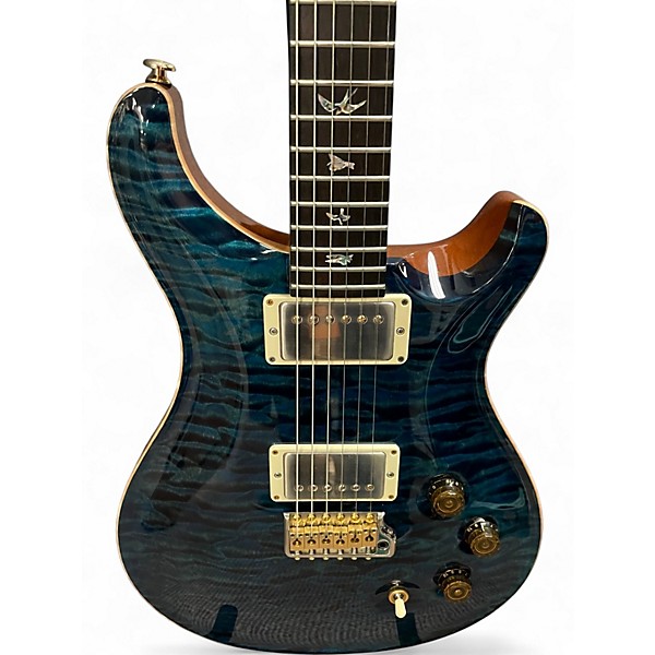 Used 2022 PRS DGT WOOD LIBRARY 10 TOP Trans Blue Solid Body Electric Guitar