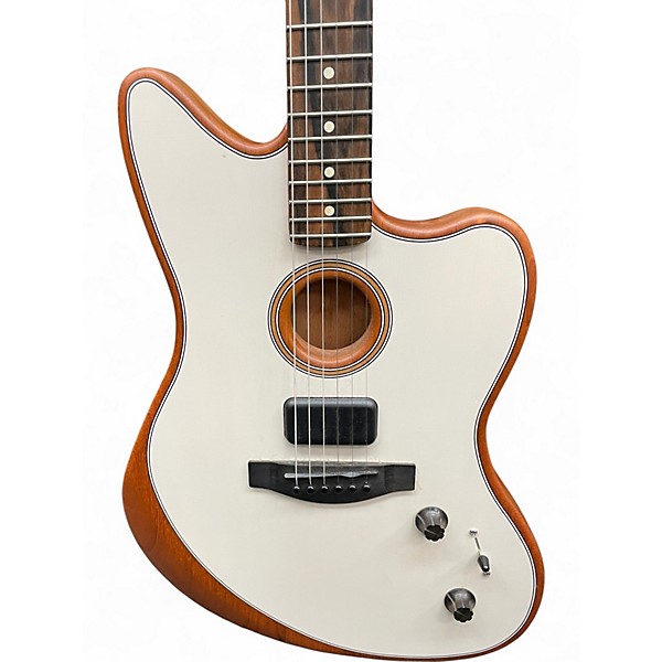 Used Fender Acoustasonic Jazzmaster Alpine White Acoustic Electric Guitar