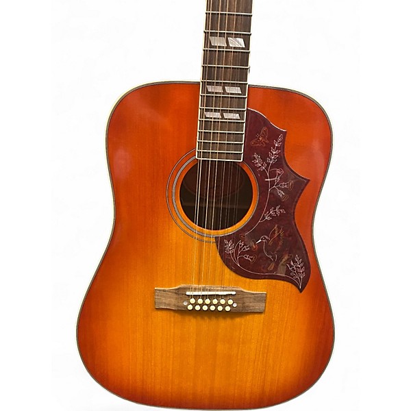 Used Epiphone Inspired by Gibson Hummingbird 12 Cherry Sunburst 12 String Acoustic Electric Guitar