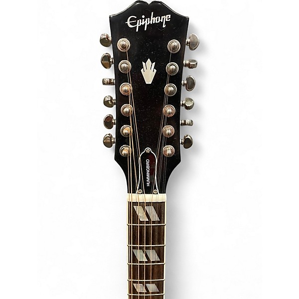 Used Epiphone Inspired by Gibson Hummingbird 12 Cherry Sunburst 12 String Acoustic Electric Guitar