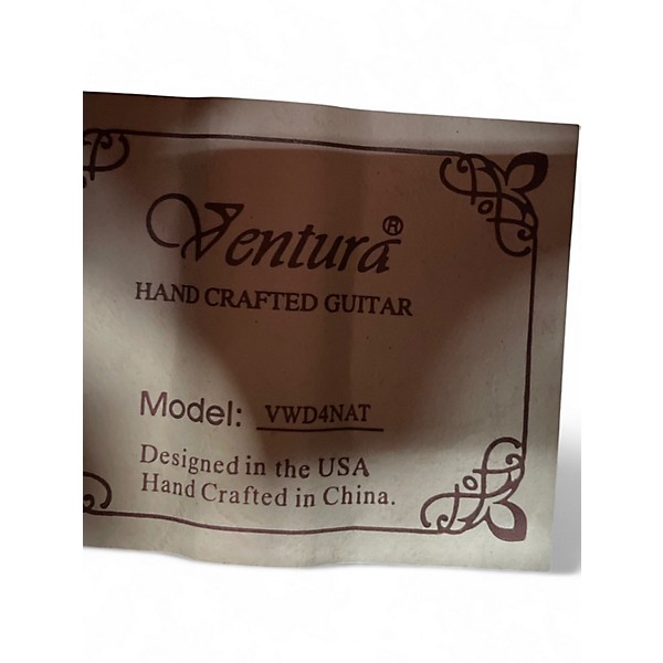 Used 2020s Ventura VWD4NAT Antique Natural Nylon String Acoustic Guitar