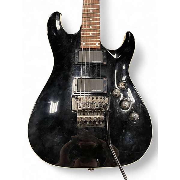 Used Schecter Guitar Research C1 Custom FR Black Solid Body Electric Guitar