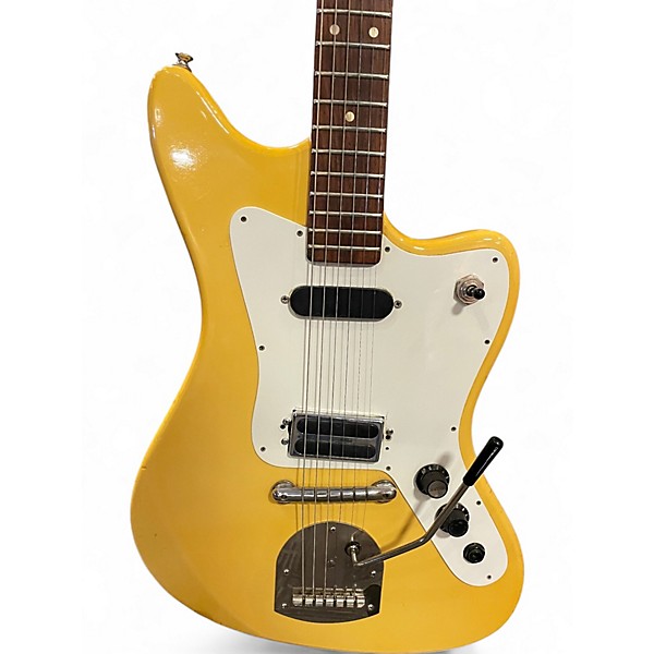 Vintage 1970s Framus Jr De Luxe Yellow Solid Body Electric Guitar