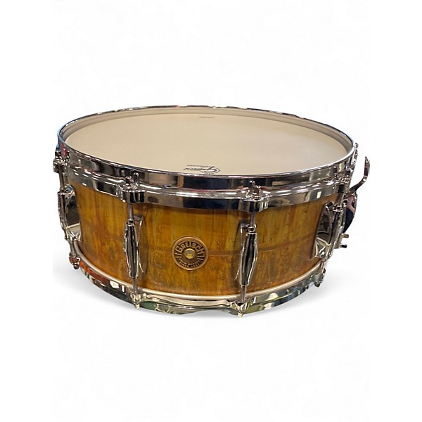 Used Gretsch Drums 5X14 KEITH CARLOCK RAW BRASS Drum