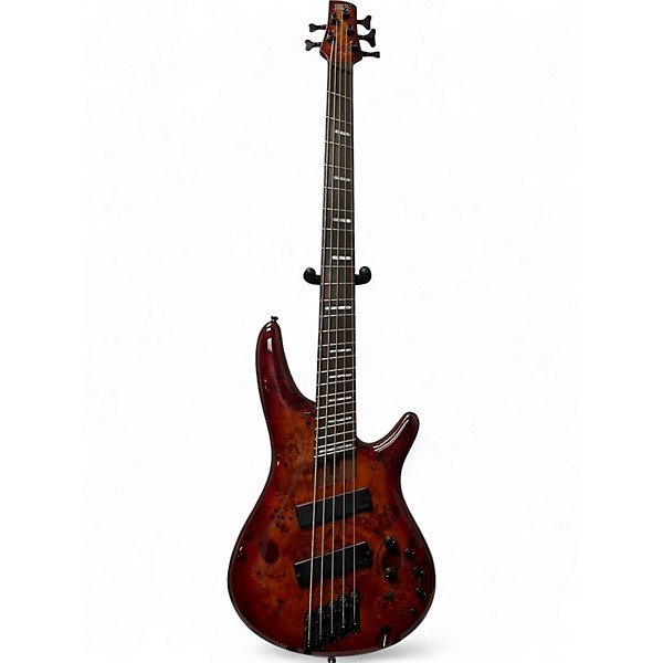 Used Ibanez SRMS805 Red Orange Electric Bass Guitar