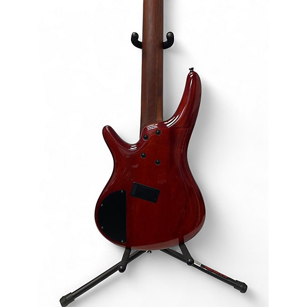 Used Ibanez SRMS805 Red Orange Electric Bass Guitar