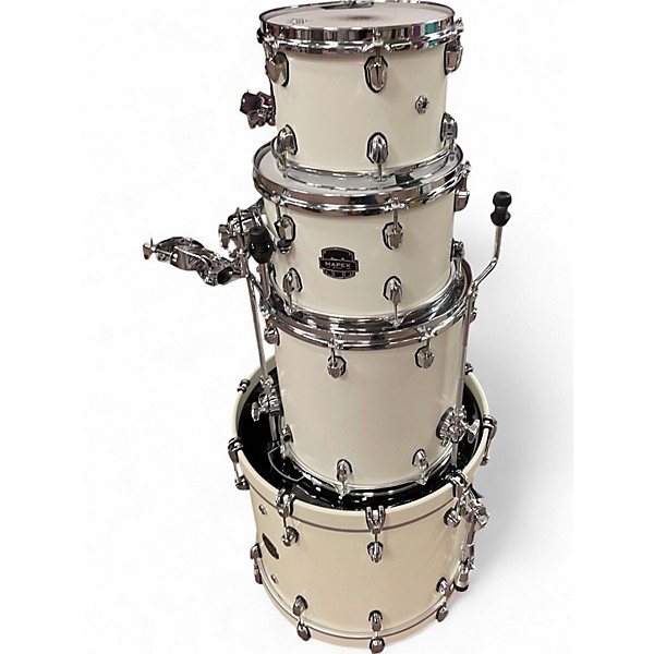 Used Mapex 4 Piece Saturn Fusion Satin White Drum Kit