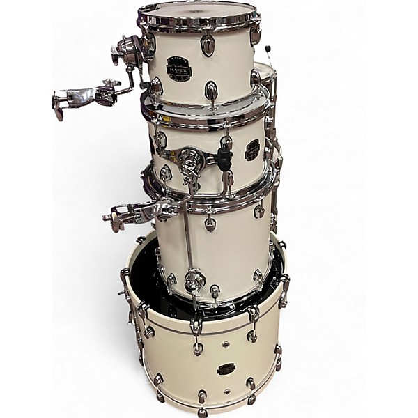 Used Mapex 4 Piece Saturn Fusion Satin White Drum Kit