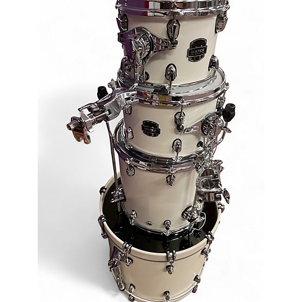 Used Mapex 4 Piece Saturn Fusion Satin White Drum Kit
