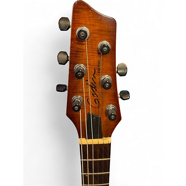 Used Godin Flat Five Lightburst Hollow Body Electric Guitar