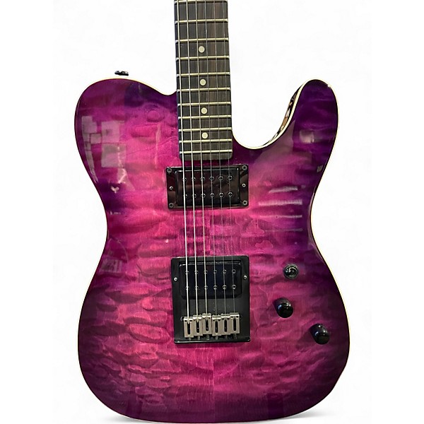 Used Schecter Guitar Research PT PRO Trans Purple Solid Body Electric Guitar