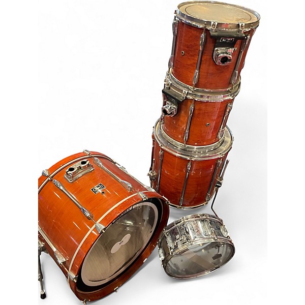 Used Pearl 5 Piece Export ORANGE Drum Kit