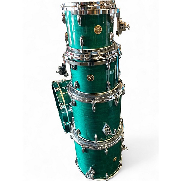 Used Gretsch Drums 5 Piece USA Custom Caribbean Blue Gloss Drum Kit