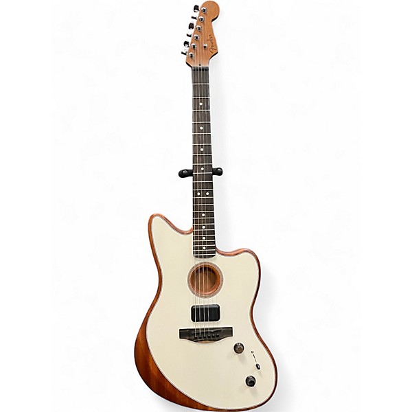 Used Fender AMERICAN ACOUSTASONIC JAZZMASTER WHITE Solid Body Electric Guitar