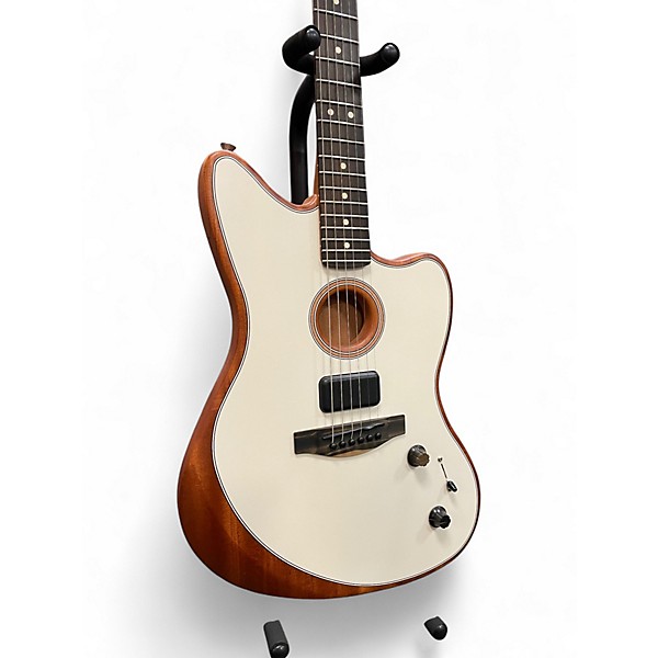 Used Fender AMERICAN ACOUSTASONIC JAZZMASTER WHITE Solid Body Electric Guitar