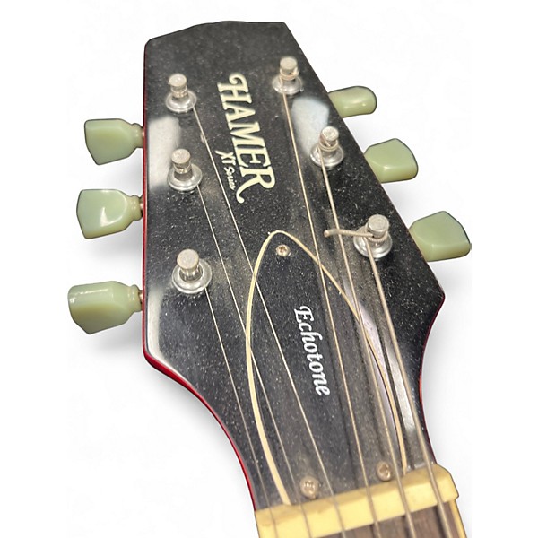 Used Hamer ECHOTONE Red Hollow Body Electric Guitar