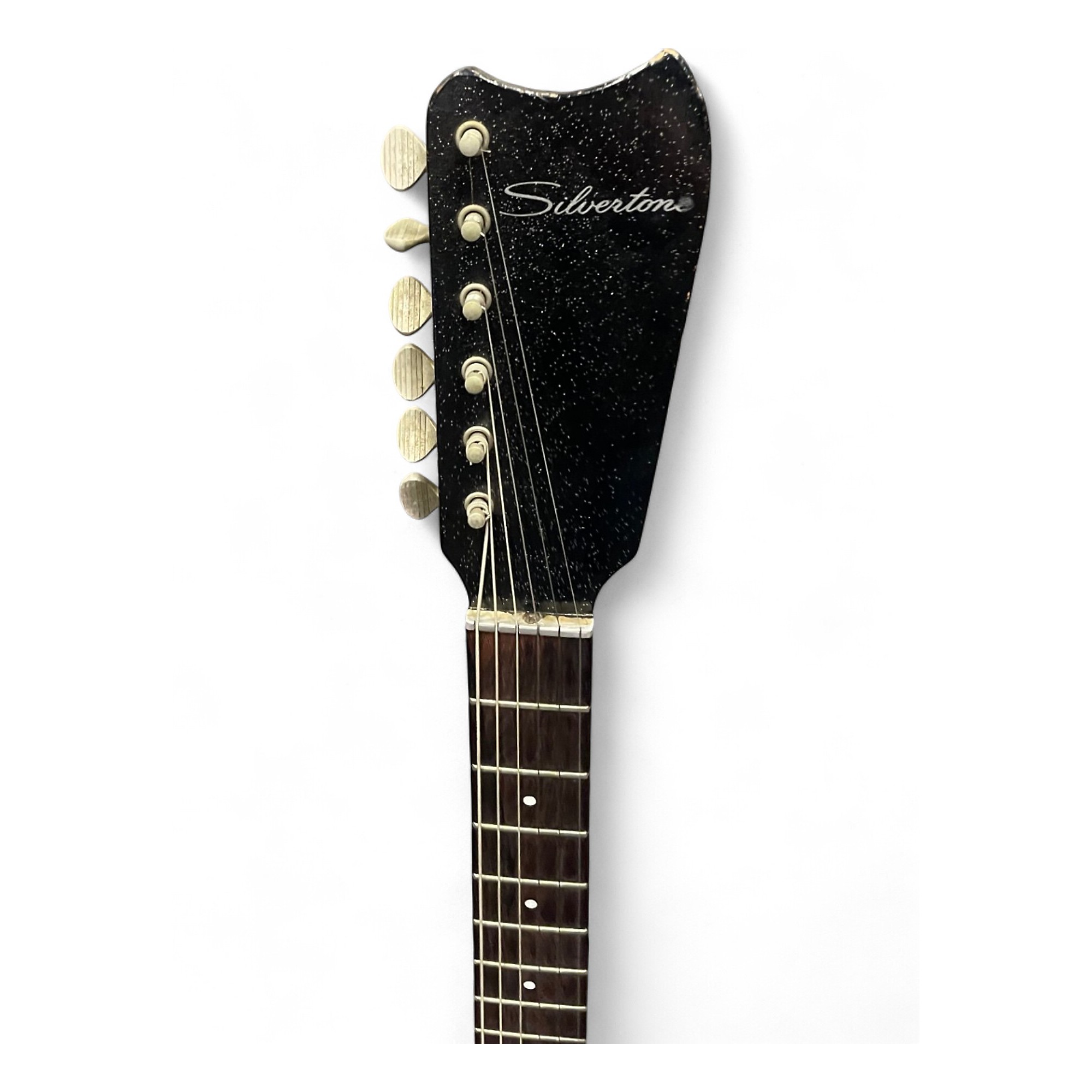 Vintage 1960s Silvertone 1448 Black Solid Body Electric Guitar